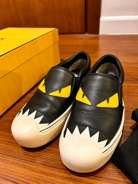 fendi sock sneakers brown|fendi monster slip on sneakers.